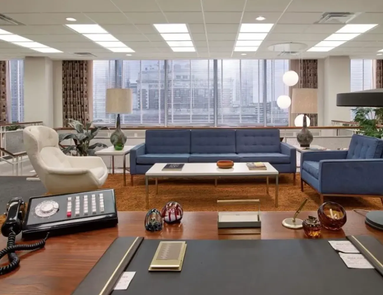 Home mid century office interior