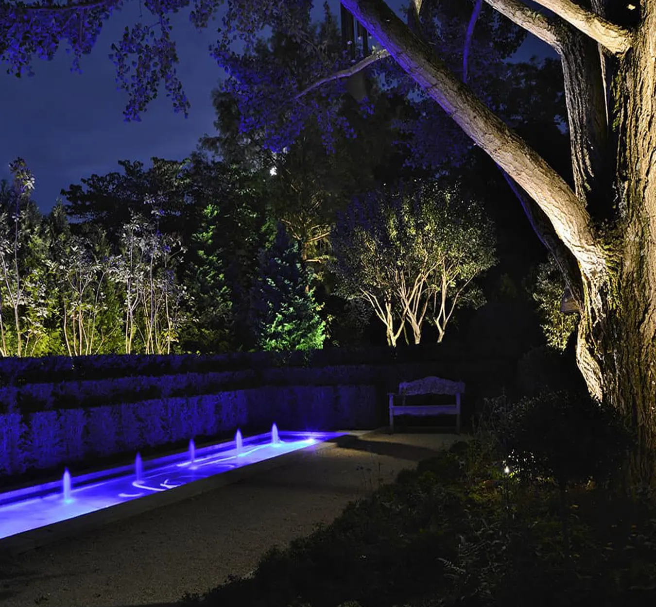 water features and lighting